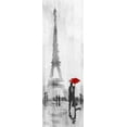 thumbnail image 2 of OnRei 7x14 White Modern Wood Framed Museum Art Print Titled - Eiffel Love, 2 of 4