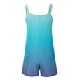 thumbnail image 5 of Riforla Women's Tie Shoulder Overall Shorts Gradient Scoop Neck Romper Jumpsuit with Pocket Women's Jumpsuit Blue_003 S, 5 of 5
