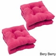 thumbnail image 2 of 16-inch Solid Micro Suede Square Tufted Chair Cushions (Set of 4) - Bery Berry, 2 of 2