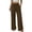 PH115_Brown, variant on Womens Wide Leg Pants Palazzo Casual Flowy Elastic Smock Waist Pant Dressy Long Pull On Lounge Trousers with Pockets Royal Blue XL
