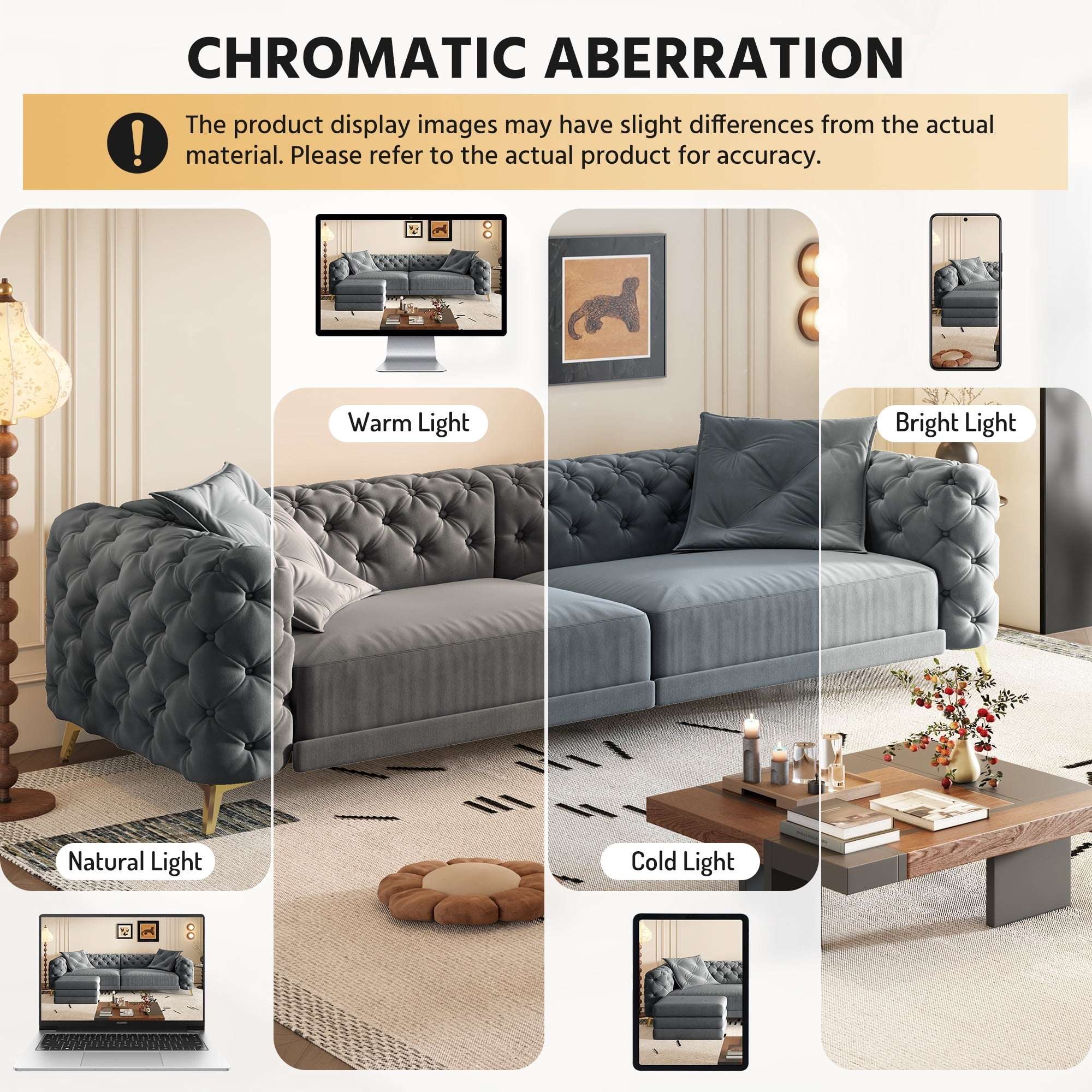 avobird 97" Overside Convertible Sofa, 3 in 1 Pull Out Sleeper Sofa Bed with Movable Ottoman, Button Tufted Modern Sofa for Living Room, Dark Gray