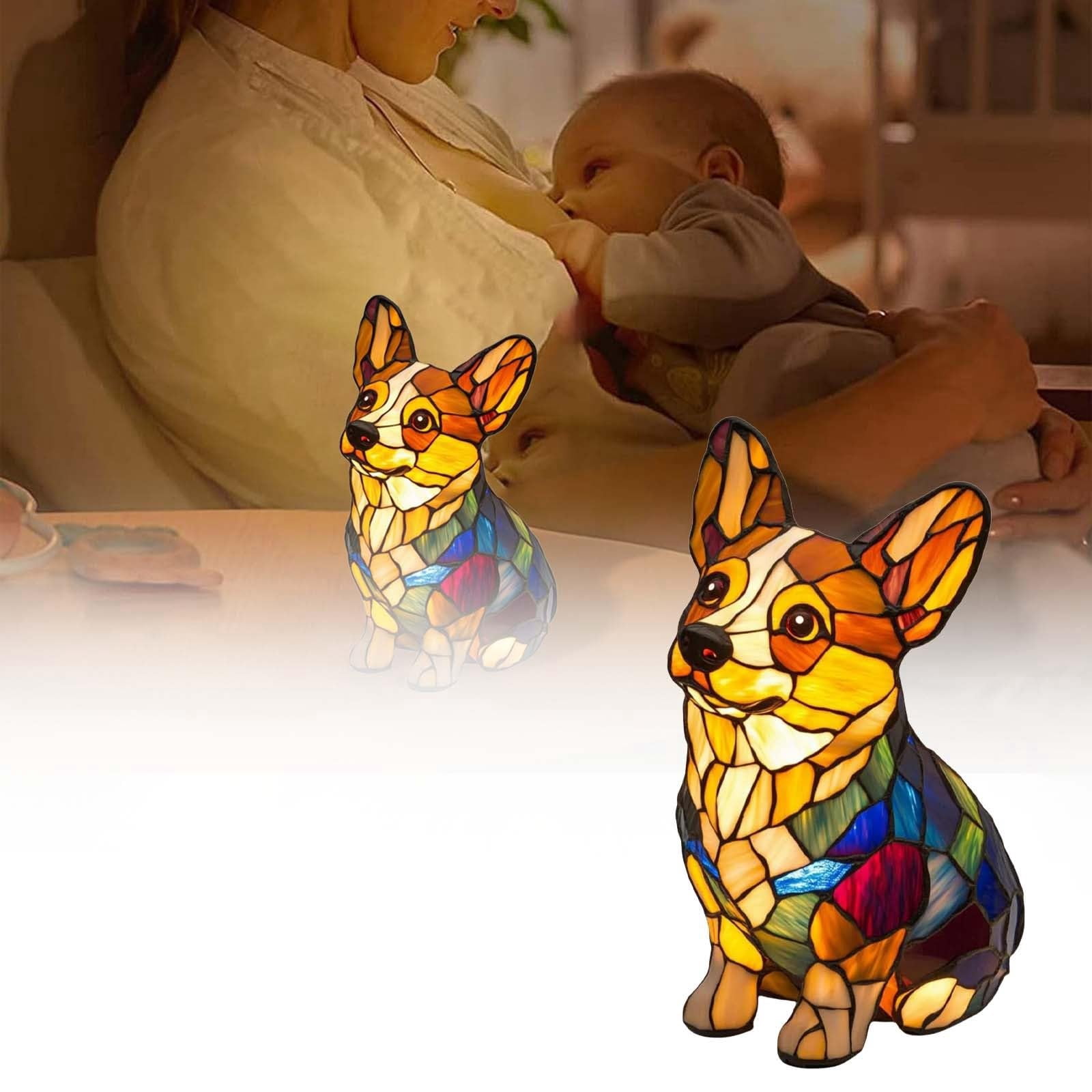 KUKIDSVO Corgi Night Light, Dog Series Art Night Light, 6.7 inch Small Cute Pet Dog Theme LED Table Lamp for Pets Lovers, Kids