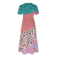 thumbnail image 4 of Fankiway Robe d'Été Décontractée à Manches Courtes Col Rond Décontractée Fluide à Étages Robe de Plage avec Poches Robe à Imprimé Dégradé Robes Grande Taille pour Femmes Rondes Robes de Printemps pour Femmes 4597, 4 of 5