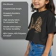 thumbnail image 6 of Girl's Mickey & Friends Animal Print Minnie Mouse Bow Graphic Cropped T-Shirt Black Large, 6 of 8