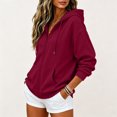thumbnail image 6 of Zip Up Hoodie Women 2026 Long Sleeve Fall Winter Oversized Sweatshirts Zipper Oversized Cute Jackets with Pockets, 6 of 7