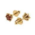 thumbnail image 2 of 0.35 ct Screw-Back Stud Earrings for Women | 1.8mm Round Cut Natural Garnet | 18K Yellow Gold, 2 of 5