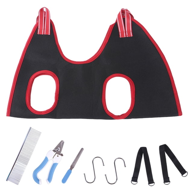Bolsa de sujeción para ayudante de hamaca para el de mascotas transpirable Arnés para hamaca duradero Soporte para perros Gatos Baño, , - Rojo L Sunnimix Hamaca de aseo