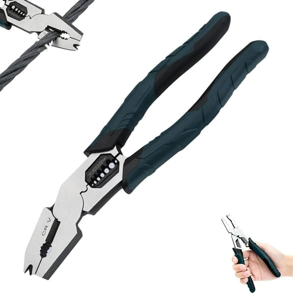 Industrial-Grade Multi-Function Cutting Pliers, Heavy-Duty Offset Industrial Multi-Function Wire Cutter-Compound Action Leverage, Industrial Chromium-Vanadium Steel Plier (1)