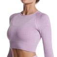 thumbnail image 2 of Top de yoga de secado rápido de manga larga con rosca de talla grande, ropa deportiva ajustada para yoga, ropa de fitness para mujer de color sólido para el ombligo, 2 of 4