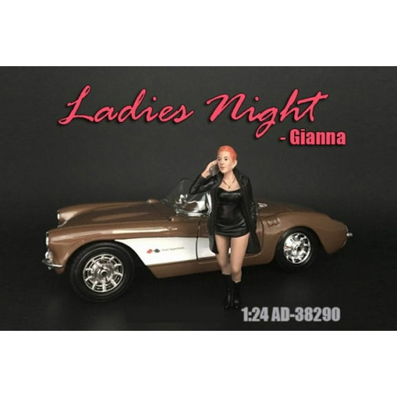 Ladies Night Gianna Figure, Black - American Diorama 38290 - 1/24 scale Figurine - Diorama Accessory