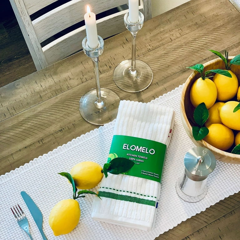 Now Designs Basketweave Kitchen Towel, Lemon - Cook on Bay