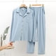 thumbnail image 1 of Hombres Casual Solid Cardigan Mangas largas Ropa de dormir Tops y pantalones Turndown Suit Pompotops  qyievc6944, 1 of 3