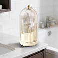 thumbnail image 4 of 360° Rotating Toothbrush Holder with Cover, 3-Slot Dustproof Bathroom Vanity Organizer with Drainage System, Countertop Storage for Toothbrushes Toothpaste Makeup Brushes, Light Yellow, 4 of 8