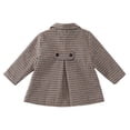 thumbnail image 4 of CPNG Girls Houndstooth Plaid Coat Double Breasted Lapel Collar Long Sleeve with Pockets Fall Winter Casual Mid-Length Pea Coat Outerwear, 4 of 8