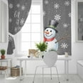 thumbnail image 5 of Fsddascl Grey Christmas Blackout Curtains for Bedroom/Living Room, Thermal Insulated Kitchen Curtains, Farmhouse Retro Winter Snowman Snowflakes Grommet Darkening Window Treatment Drapes 42"x84"x2, 5 of 6