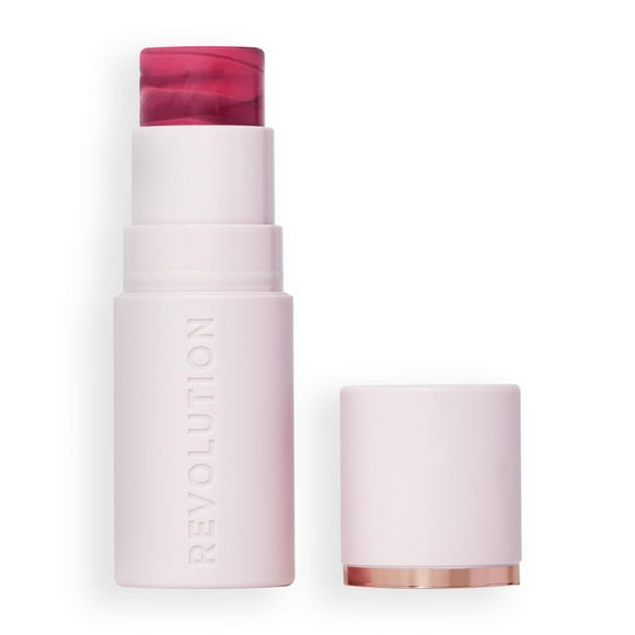 Revolution, Stick Blush Soie Marbre, Couleur Modulable pour Joues, Yeux et Lèvres, Formule Crème à Poudre, Vegan et Sans Cruauté, Berry Flush, 0.15 oz