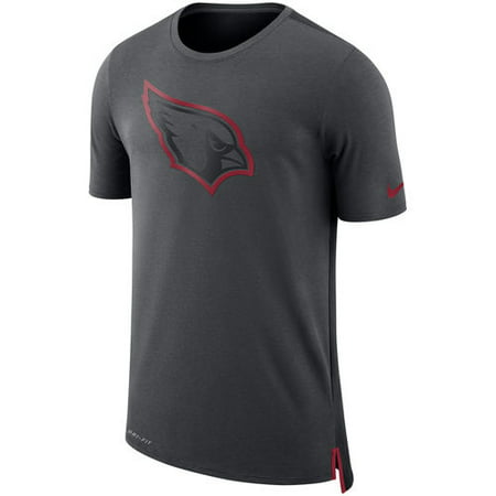 Men's Nike Charcoal/Black Arizona Cardinals Sideline Travel Mesh Performance T-Shirt