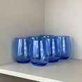 thumbnail image 4 of Set of 6 Acrylic Wine Glasses, 18-ounce Plastic Tumbler for Party Use,BPA Free,Dishwasher Safe (Blue), 4 of 5