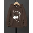 thumbnail image 3 of Cool Wolf Print Boys Casual Pullover Long Sleeve Hoodies, Boys Sweatshirt For Fall Winter, Kids Hoodie Tops Outdoor, 3 of 8