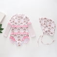 thumbnail image 2 of BOOMNY Toddler Baby Girls One Peice Swimsuits Long Sleeve Bathing Suit With Hat Hawaiian Graphic Lightweight Summer Vacation Beach Swimwear, 2 of 6