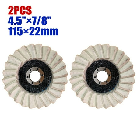 

BAMILL 2pcs 4.5Inch 115×22mm Polishing Wheels Grinding Flap Discs Felt Wool Buffing Pad