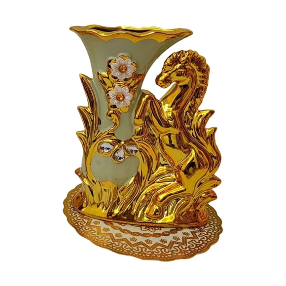 Jarrón de caballo, soporte para plantas, decoración, arreglo floral, escritorio, maceta europea Caballo derecho