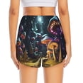 thumbnail image 2 of Lsque Purple Glowing Mushroom Printed Women's Running Shorts with Liner Pockets,Elastic Quick Dry Workout Athletic Gym Yoga Shorts,Womens High Waist Shorts-Medium, 2 of 9