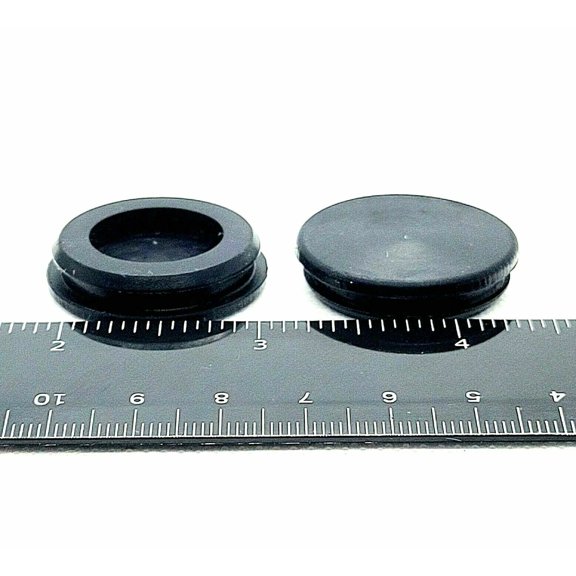 1" Solid Rubber Grommet Knockout Panel Hole Plug  1/8" Groove 1 1/4" OD Top Flange
