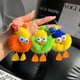 thumbnail image 3 of Lindo llavero colgante de coche de pato de piel de conejo, muñeco de peluche, pequeño colgante de bolsa de bola de carbón, 3 of 5