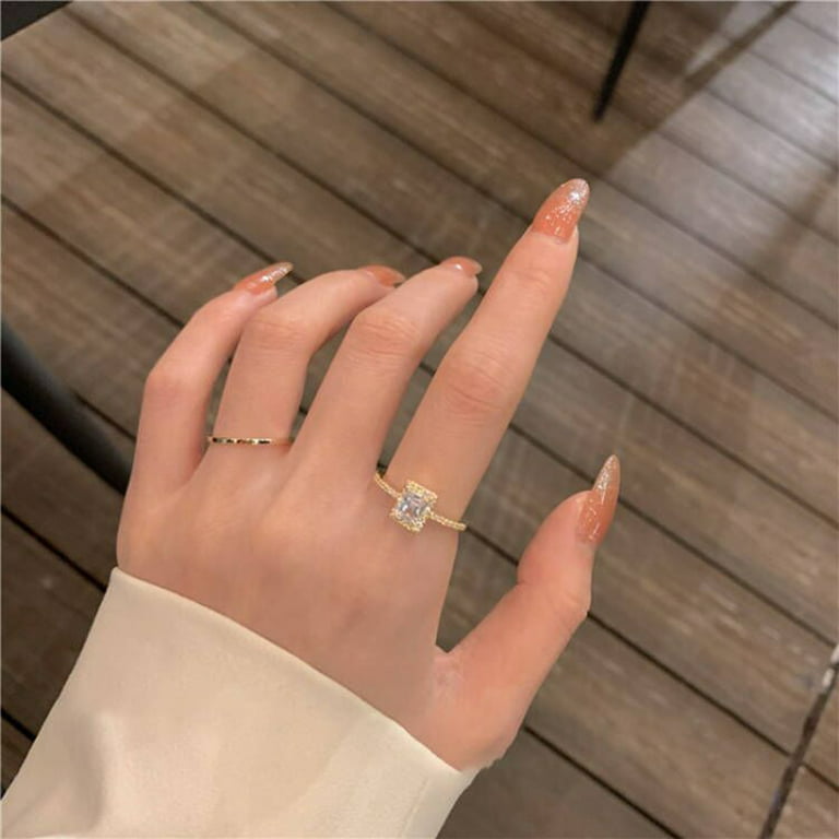 deken Fokken Cataract Rings For Men Women Girls Personality Ring Design Ring Geometric Shape  Square Ring Adjustable Winding Ring Minimalist Ring Gift - Walmart.com