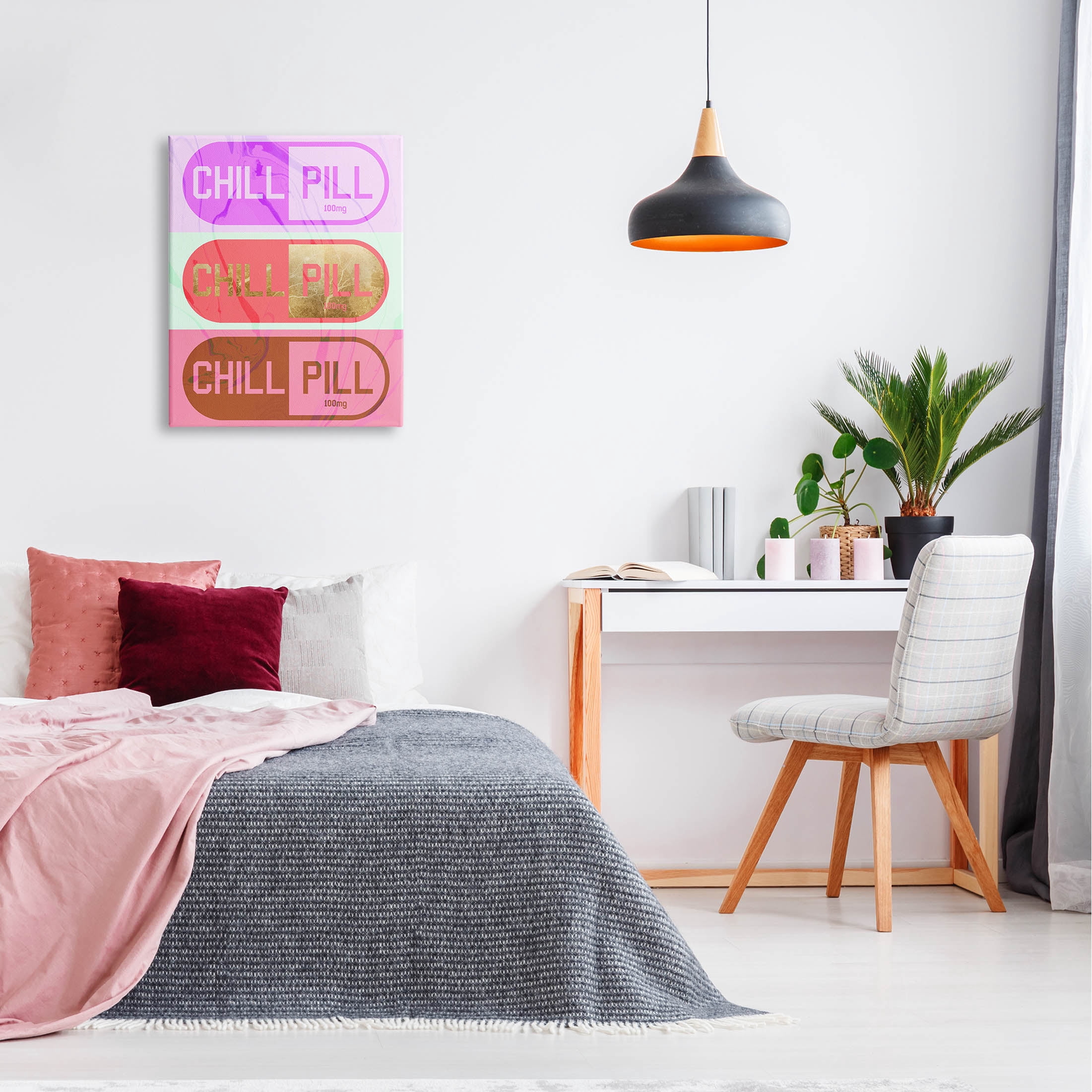 Stupell Industries Glam Detail Chill Pill Graphic Art Gallery Wrapped Canvas Print Wall Art, Design by Daphne Polselli