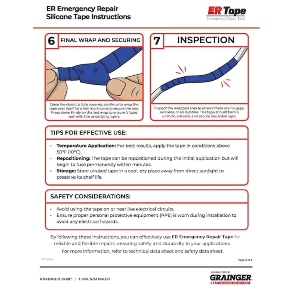 Er Tape Triangle Self Fusing Tape,2 In,Wht/Blue GL20W73A00