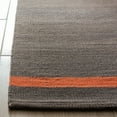 thumbnail image 3 of SAFAVIEH Kilim Aylmer Striped Wool Area Rug, Dark Grey/Orange, 9' x 12', 3 of 7
