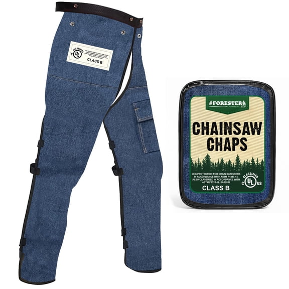 FORESTER Chainsaw Chaps for Men - Adjustable Belt - Chain Saw Chaps for Men, Apron Style W/Pocket, Chainsaw Safety Equipment, Chainsaw Safety Gear, Chainsaw Safety Chaps for Weed Eater
