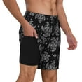 thumbnail image 3 of Goofa Turtle Printed Men's Swim Trunks Board Shorts Quick Dry Mens Swimming Trunks with Compression Liner,Breathable Fit Hawaii Beach Shorts-Small, 3 of 9