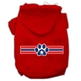 thumbnail image 3 of Pet Dog  Cat Hoodie Screen Printed, "Patriotic Star Paw", 3 of 10