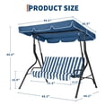 thumbnail image 4 of QinaQin Columpio para patio o porche de 3 plazas con base, toldo ajustable, cojines removibles, patas antideslizantes y resortes reforzados, capacidad de 500 lb, 4 of 8