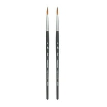 Princeton Aqua Elite Round Brush, Synthetic Bristles, Short Handle Watercolor Paintbrush, Matte Black, Size 4, Pack of 2