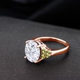 thumbnail image 4 of Gem Stone King 18K Rose Gold Plated Silver Green Peridot Ring Set with Moissanite (5.65 Cttw) (Size 9), 4 of 4