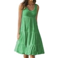 thumbnail image 3 of Sngxgn Women Long Tank Tops Ankle Length Maxi Dress Bodycon Sleeveless Racerback(Green,L), 3 of 5
