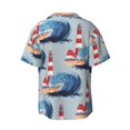 thumbnail image 5 of KLL Beacon In The Huge Waves Of The Surf Print Men's Shirt Short Sleeve Button Down Summer Cuba Beach Shirts- X-Large, 5 of 5