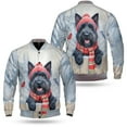 thumbnail image 3 of Playful Scottish Terrier Welcomes Winter Snowy Day with Cardinal Bird All Over Print 3D Baseball Jacket Scottie Dog Lover Gifts Bomber Jacket Softball - 12017, 3 of 6