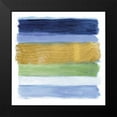 thumbnail image 2 of Nan 12x12 Black Modern Framed Museum Art Print Titled - Blue Strokes, 2 of 5
