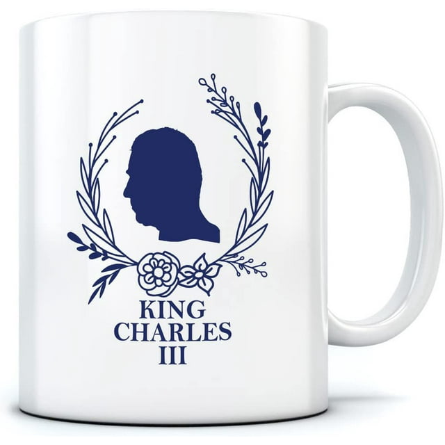 Taza de café de cerámica conmemorativa del rey Carlos III, 350 ml