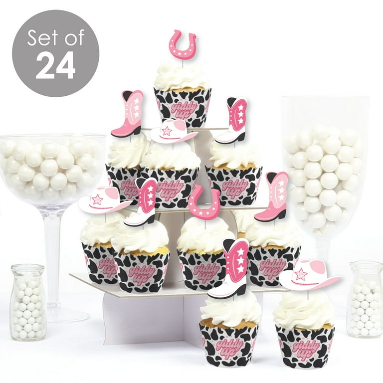 Gyufise 24 adornos para cupcakes con purpurina para el día de San