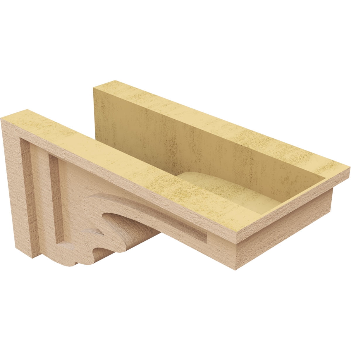 7"W x 14"D x 7"H Wide Highland Rough Cedar Woodgrain TimberThane Corbel, Primed Tan