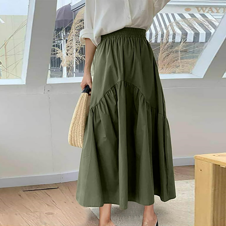 Ashirexll Skirts for Women, Summer Casual Versatile Vintage