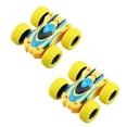 thumbnail image 1 of 2pcs Double Sided Stunt Friction Powered Car Toys Flip Inertia Car Powered Pull Back Toys Mini Truck Pull Back Cars Set for Boy Girl Gift,Yellow, 1 of 6
