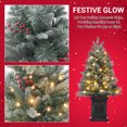 thumbnail image 4 of 3ft Pre-Lit Artificial Christmas Tree, 78 Warm White LED Lights, Battery Powered with Timer, Includes Brown Base, Festive Holiday Decoration for Home, 4 of 13