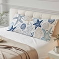 thumbnail image 4 of Blue Starfish Coastal Body Pillow Covers 20"x54", Summer Beach Nautical Coral Sea Soft Brushed Microfiber Breathable Throw Pillow Covers, Pillowcase with Zipper for Couch Sofa Bedroom Living Room, 4 of 9
